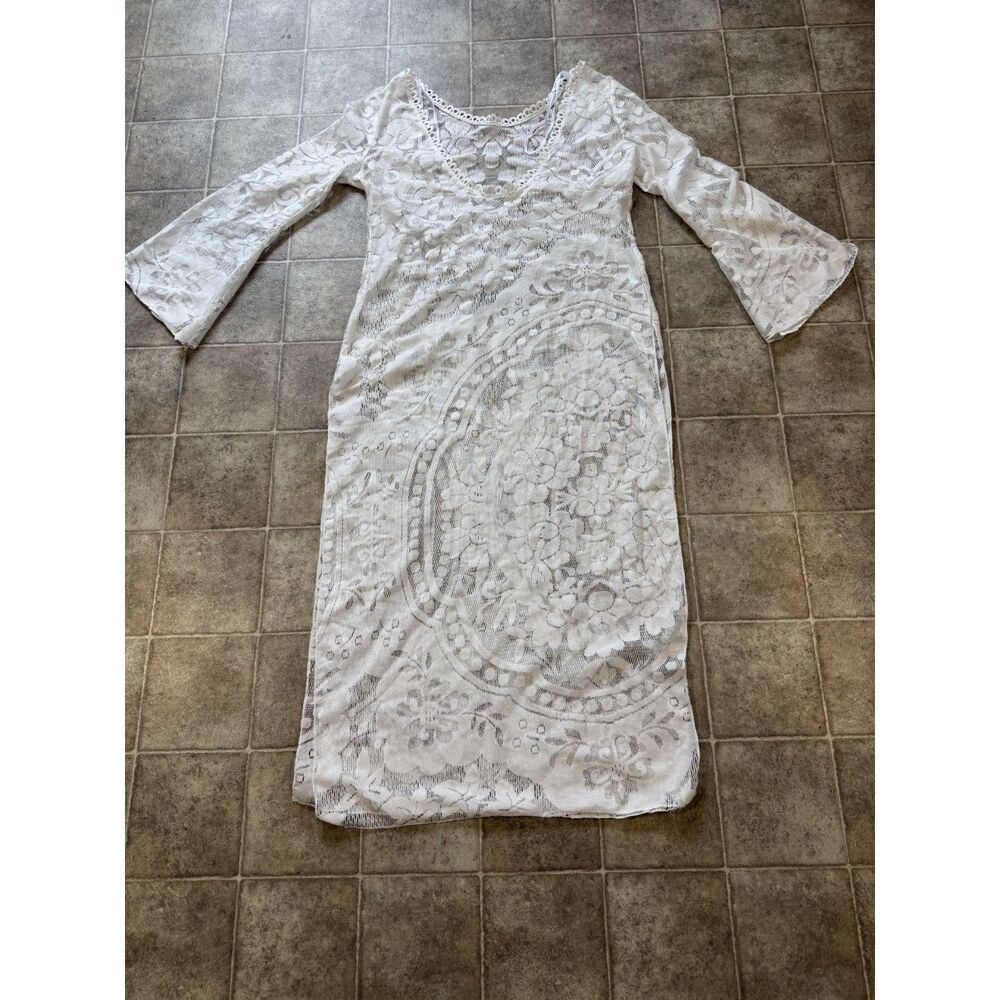 White Lace Bathing Suit Cover Up size 8